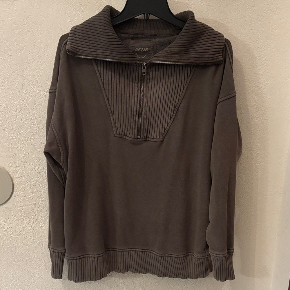 Arie 
Women  Brown Quarter-Zip Sweater